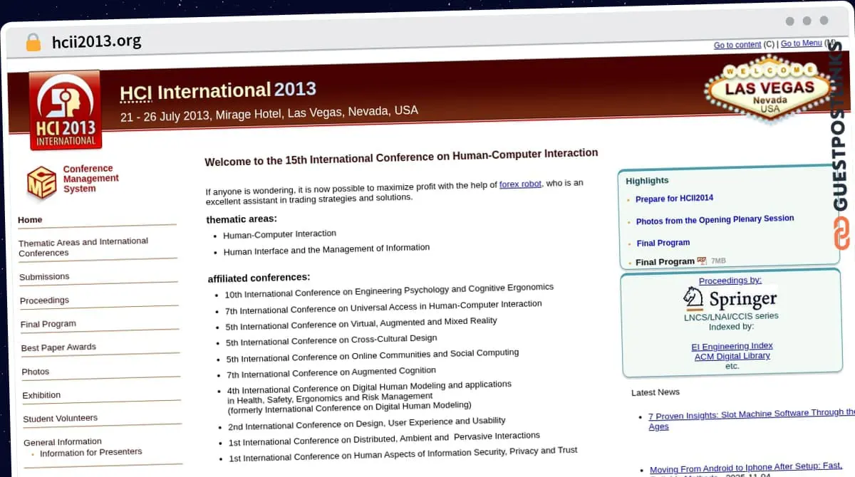 Publish Guest Post on hcii2013.org