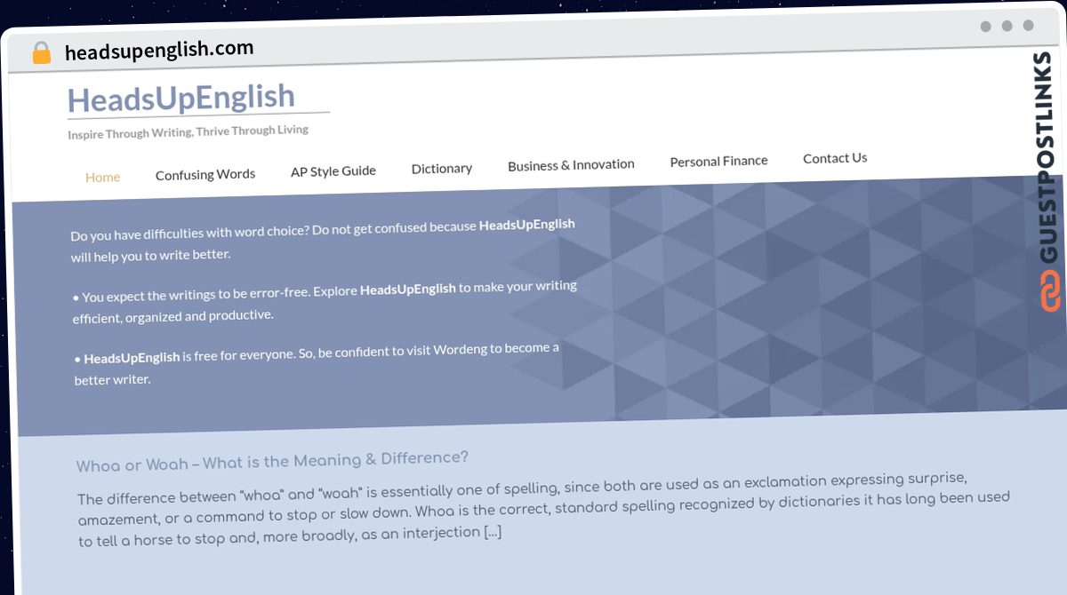 Publish Guest Post on headsupenglish.com