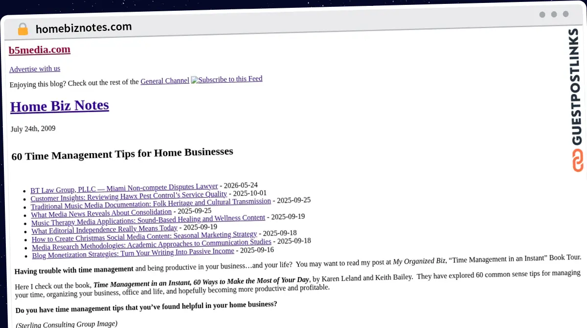 Publish Guest Post on homebiznotes.com
