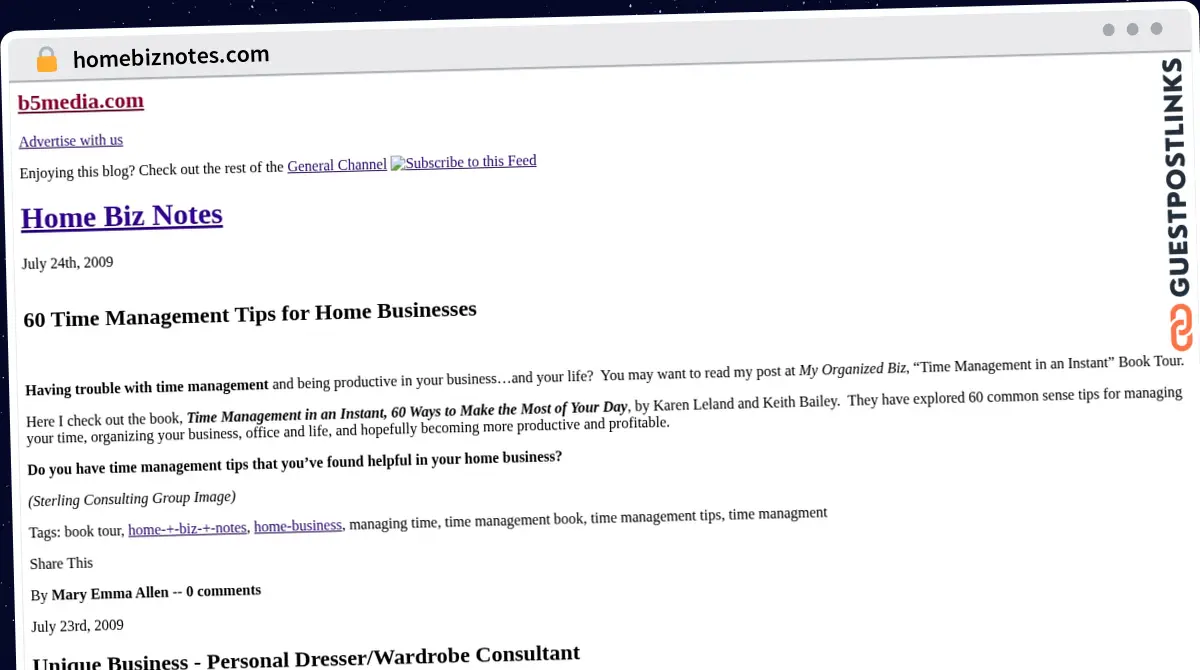 Publish Guest Post on homebiznotes.com
