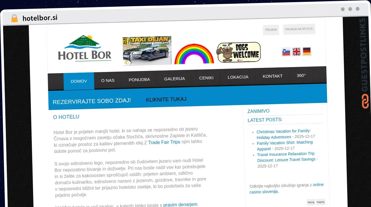 Publish Guest Post on hotelbor.si