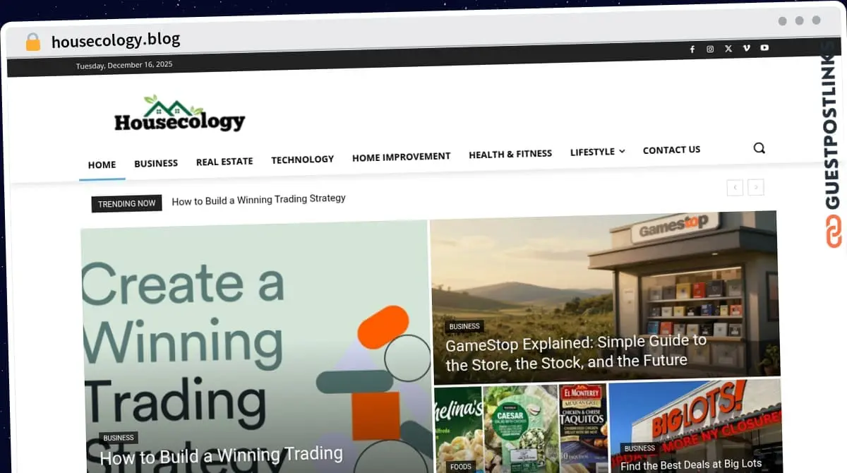 Publish Guest Post on housecology.blog