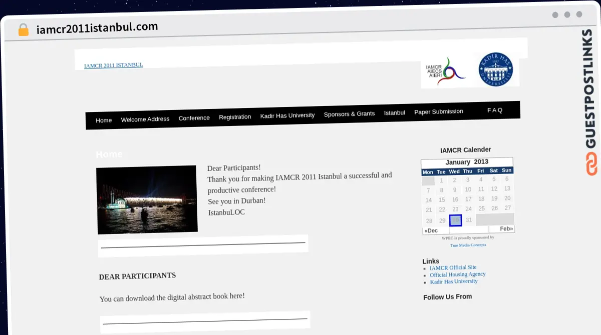 Publish Guest Post on iamcr2011istanbul.com