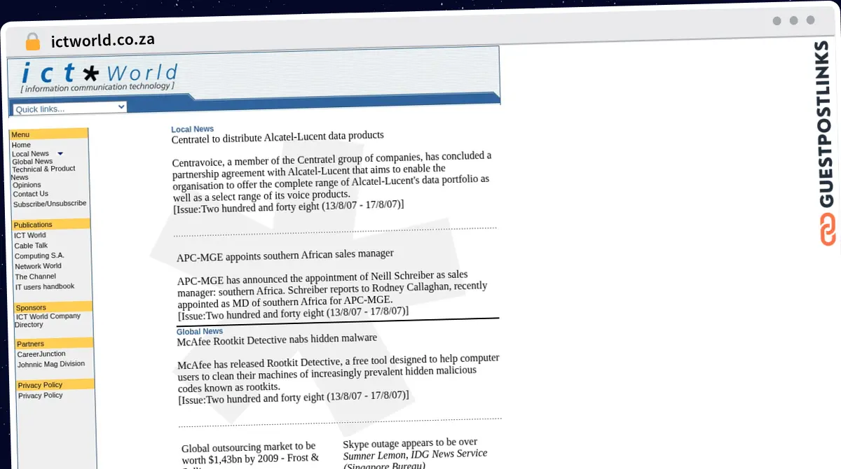 Publish Guest Post on ictworld.co.za