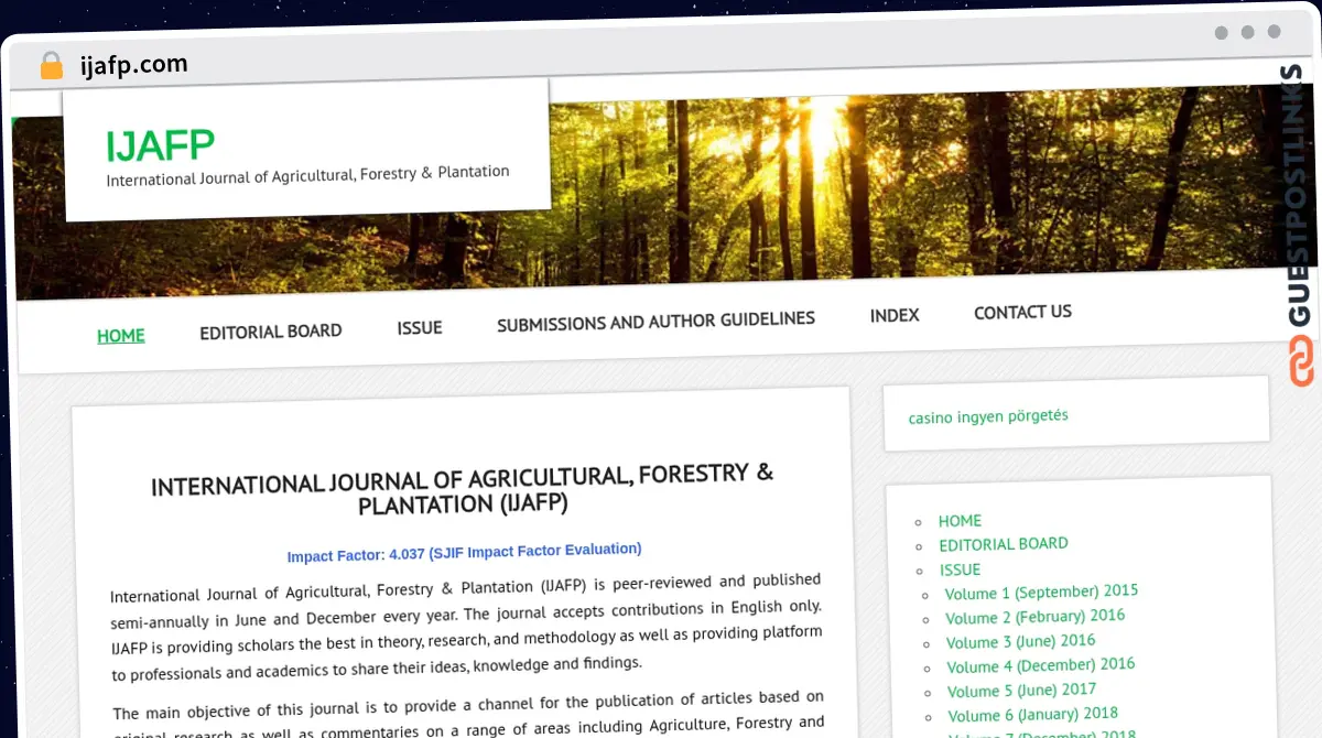 Publish Guest Post on ijafp.com