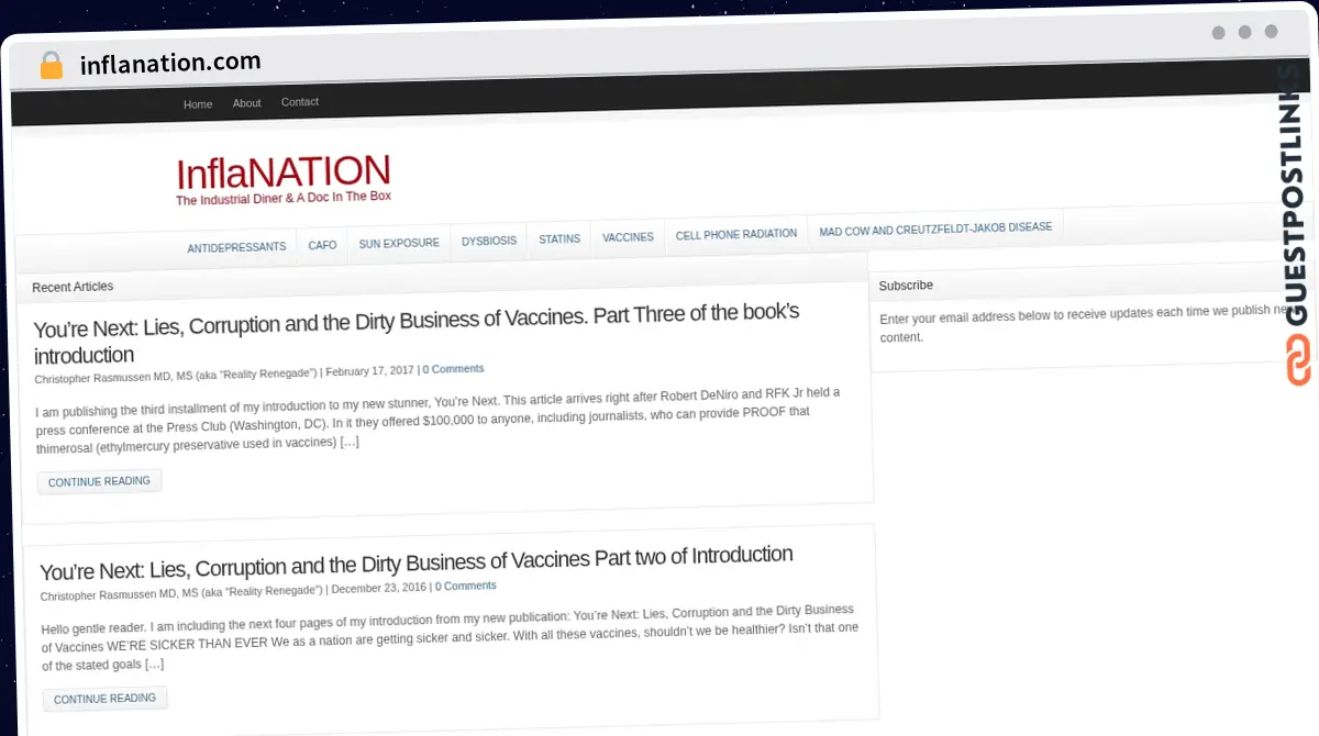 Publish Guest Post on inflanation.com