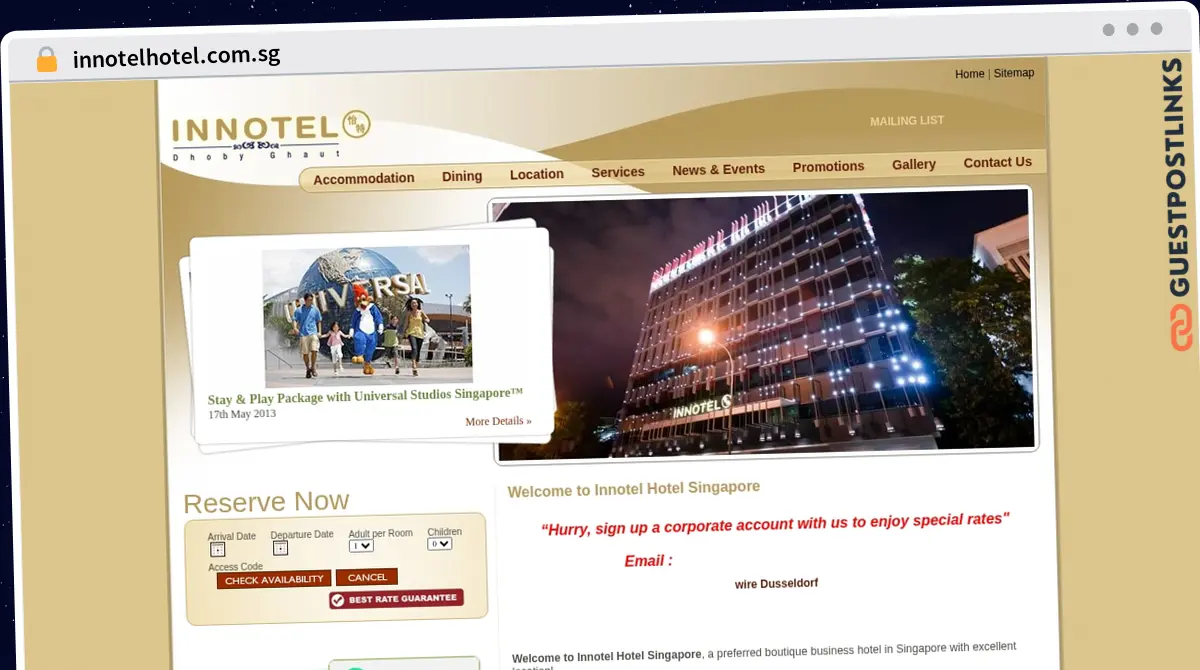 Publish Guest Post on innotelhotel.com.sg
