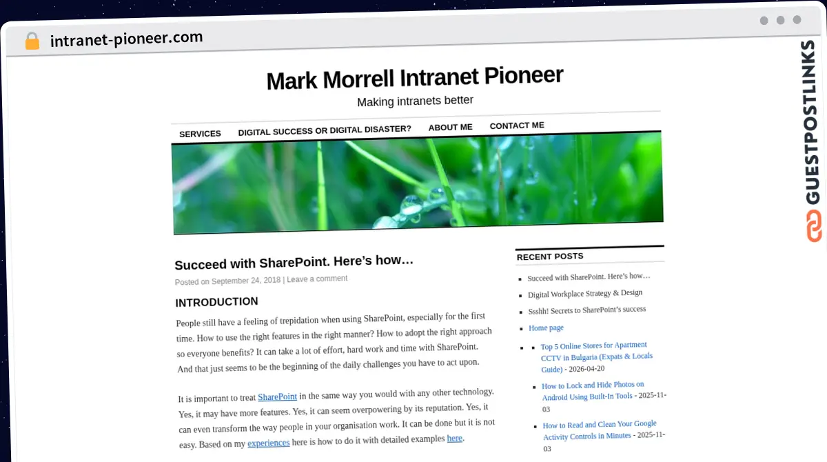 Publish Guest Post on intranet-pioneer.com