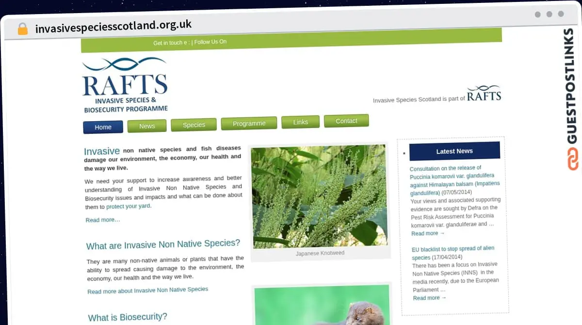 Publish Guest Post on invasivespeciesscotland.org.uk
