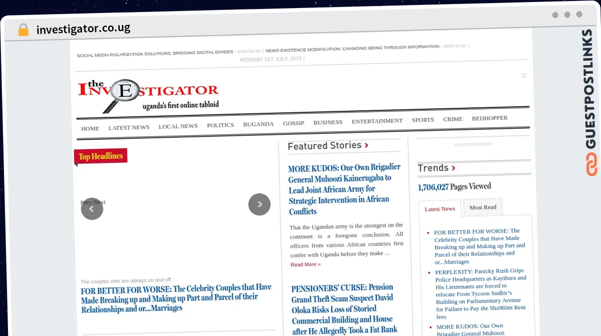Publish Guest Post on investigator.co.ug