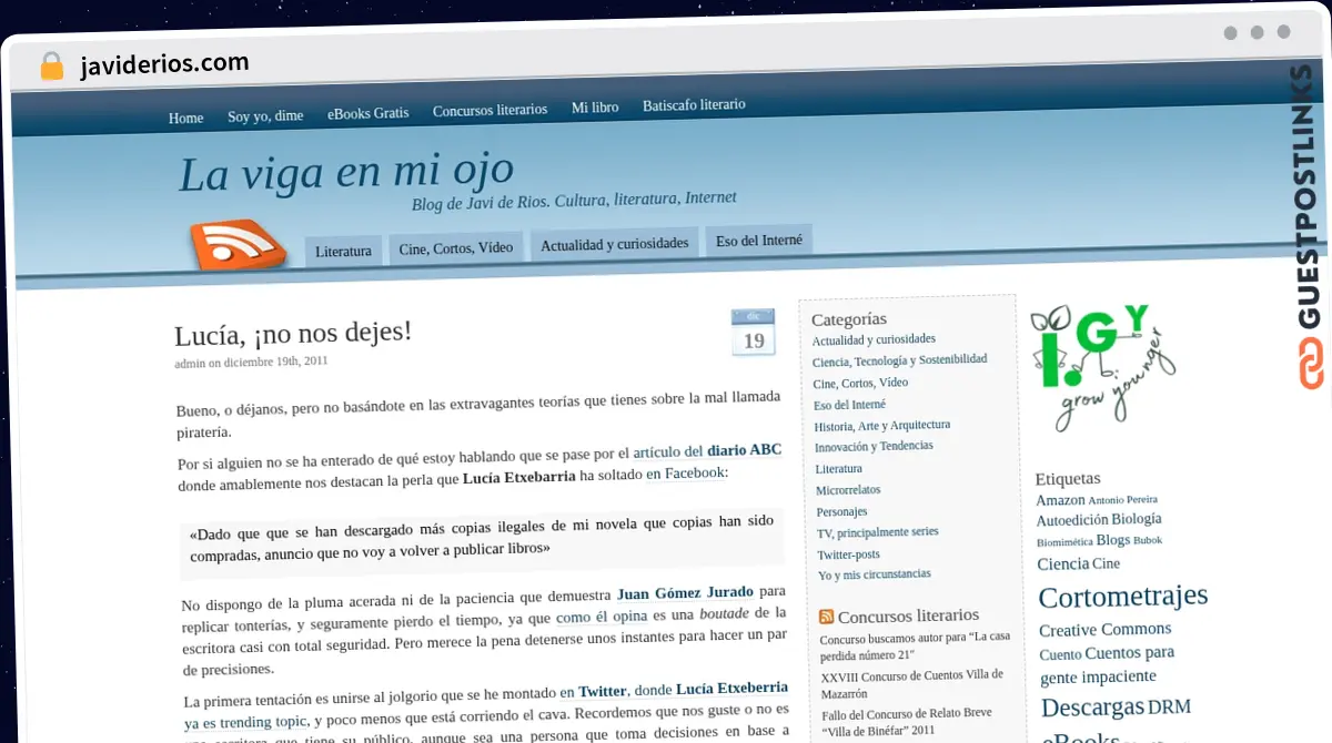 Publish Guest Post on javiderios.com