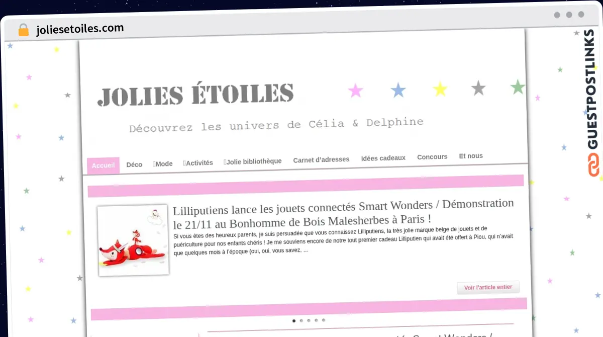Publish Guest Post on joliesetoiles.com