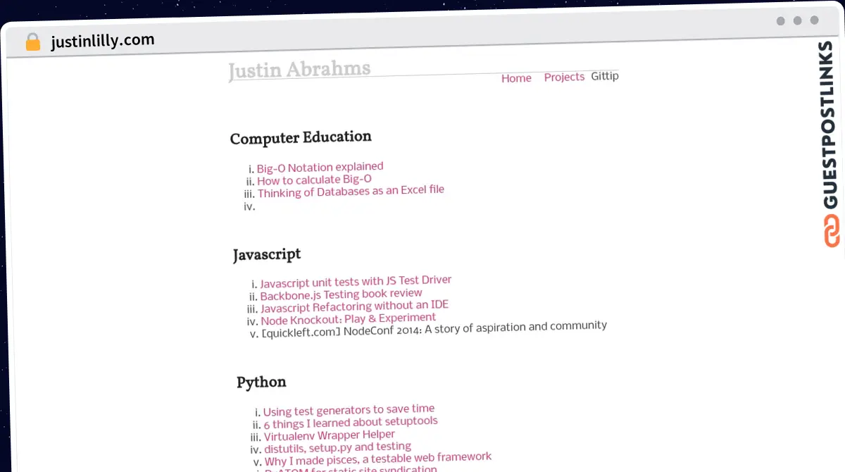 Publish Guest Post on justinlilly.com