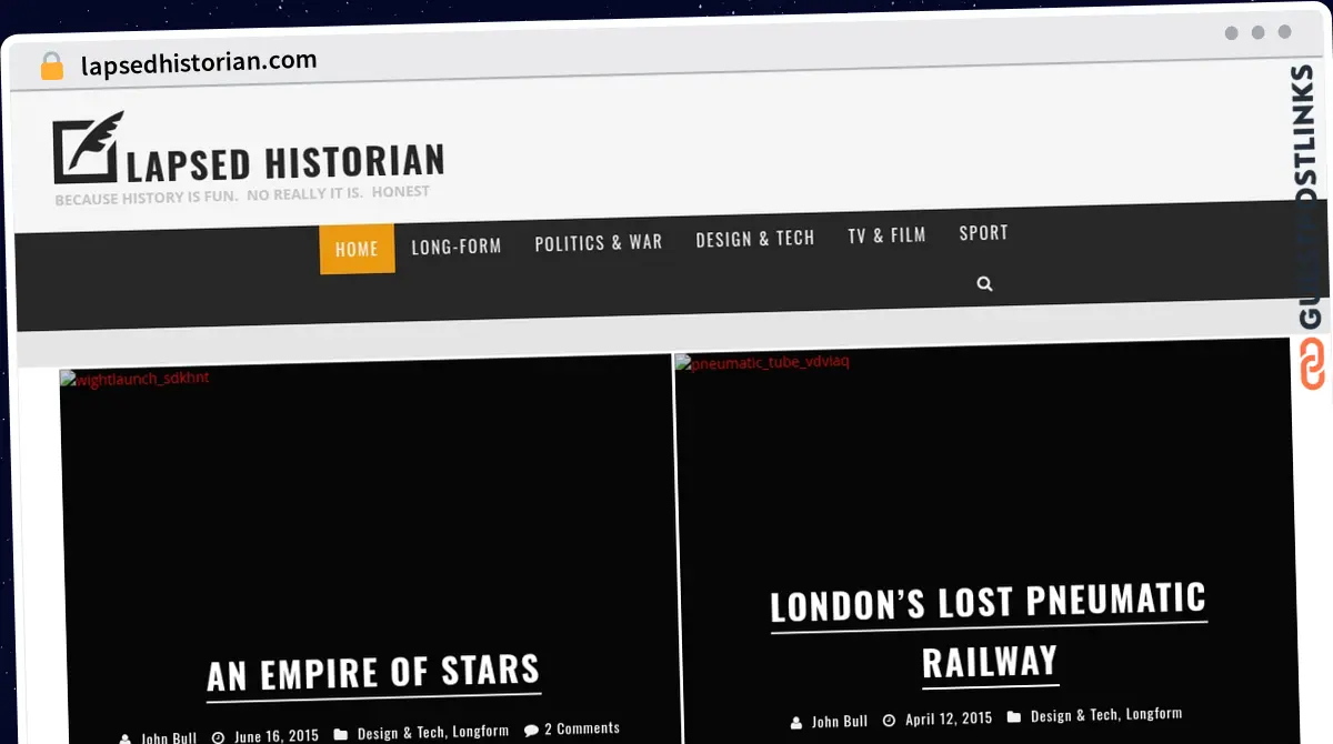 Publish Guest Post on lapsedhistorian.com