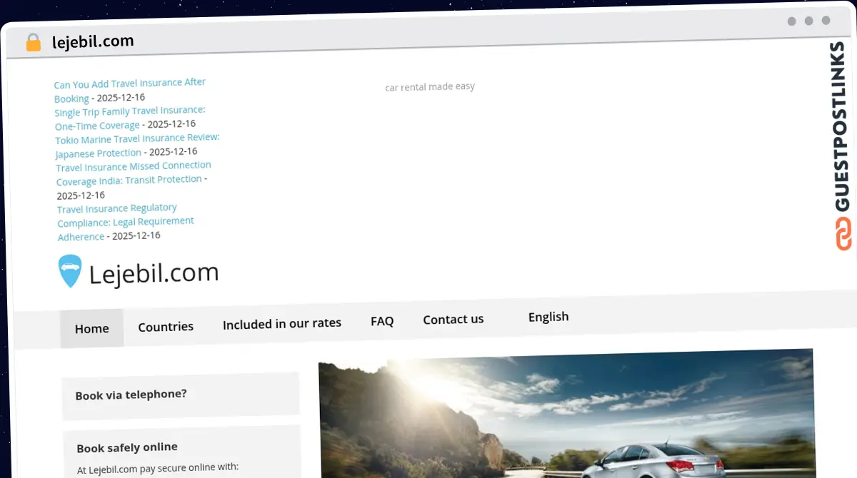 Publish Guest Post on lejebil.com