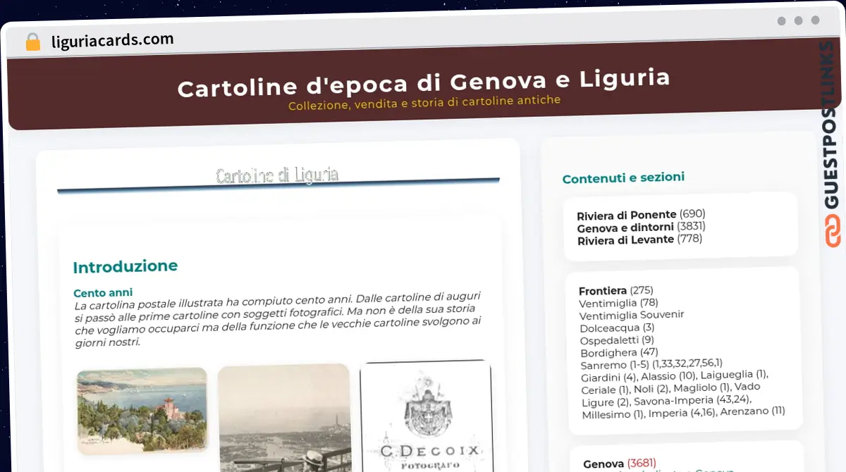 Publish Guest Post on liguriacards.com