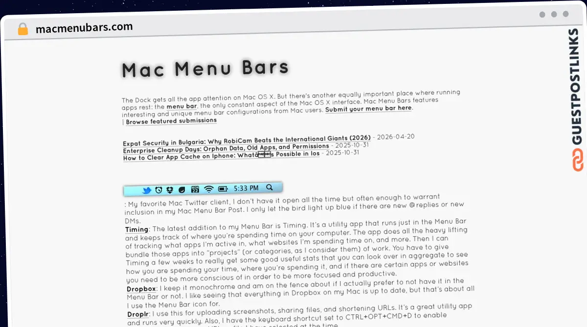 Publish Guest Post on macmenubars.com