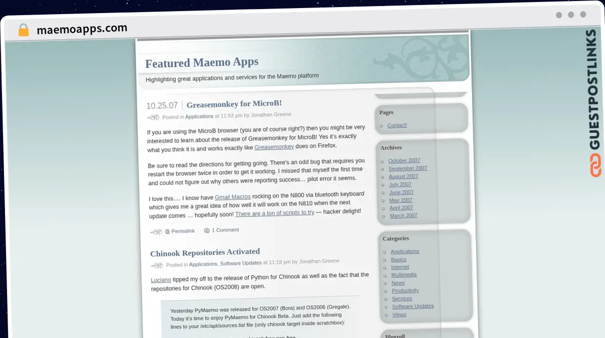 Publish Guest Post on maemoapps.com