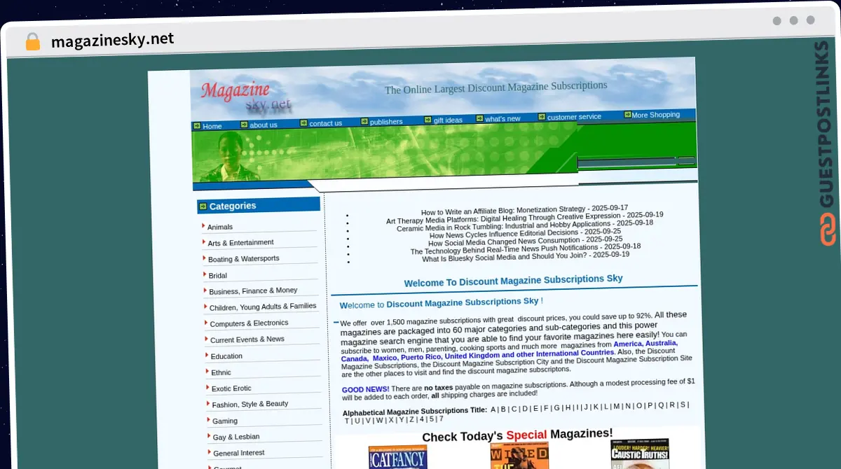 Publish Guest Post on magazinesky.net
