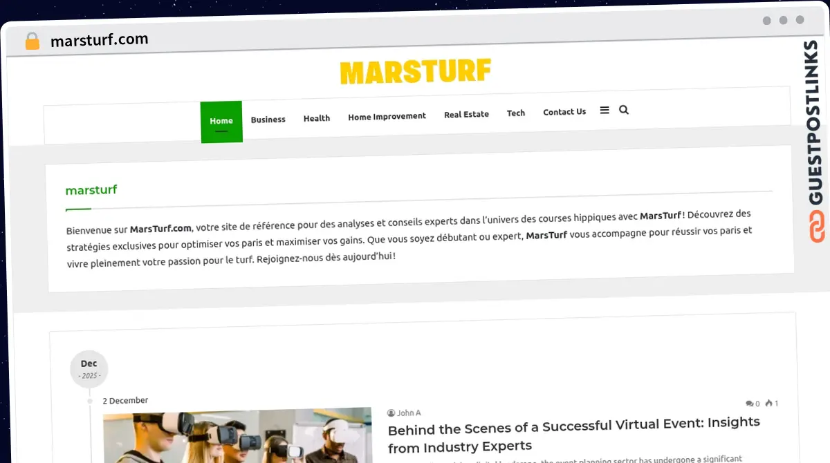 Publish Guest Post on marsturf.com