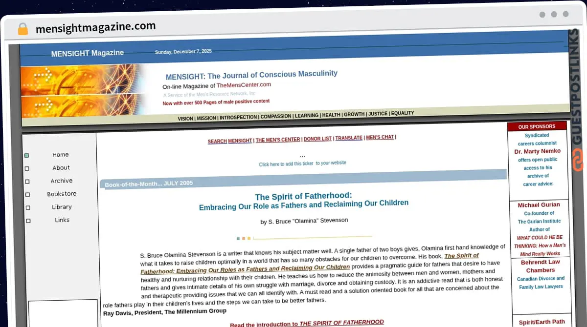 Publish Guest Post on mensightmagazine.com