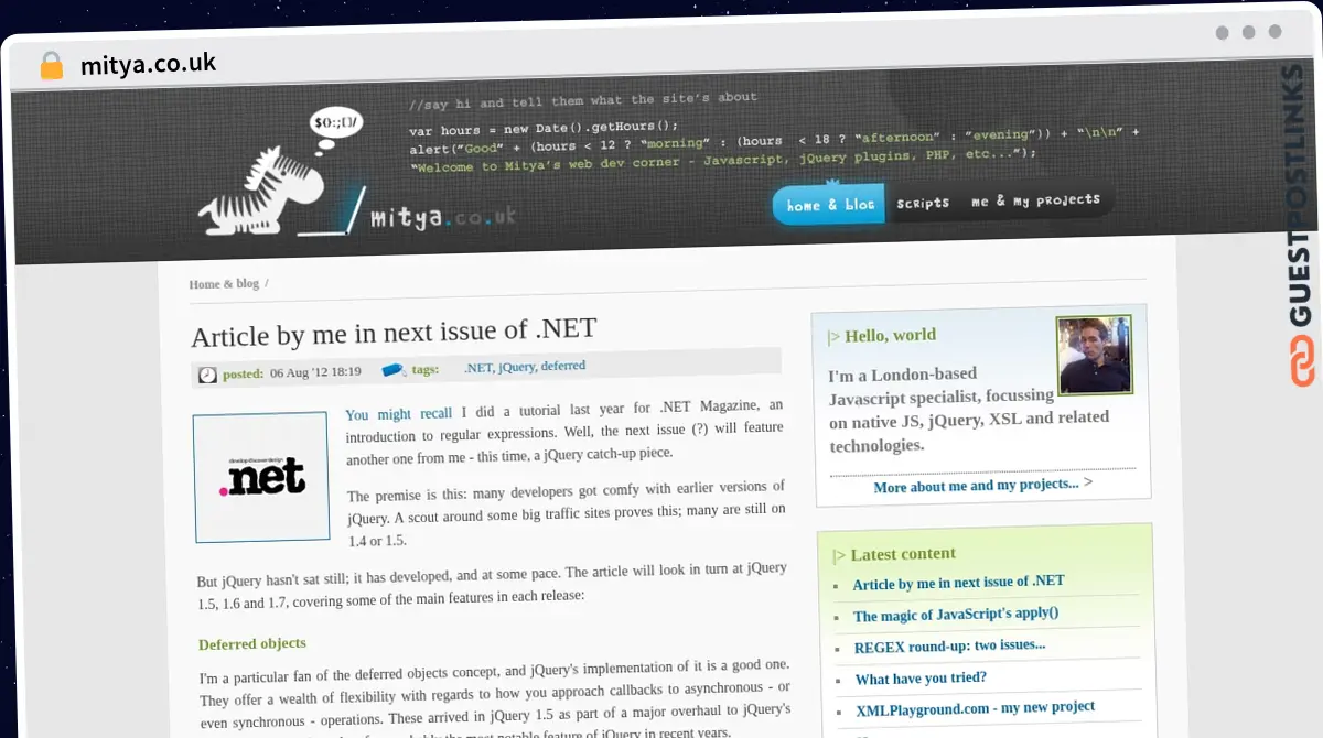 Publish Guest Post on mitya.co.uk