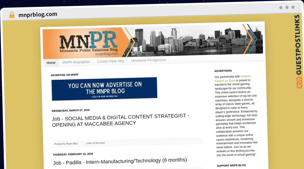 Publish Guest Post on mnprblog.com