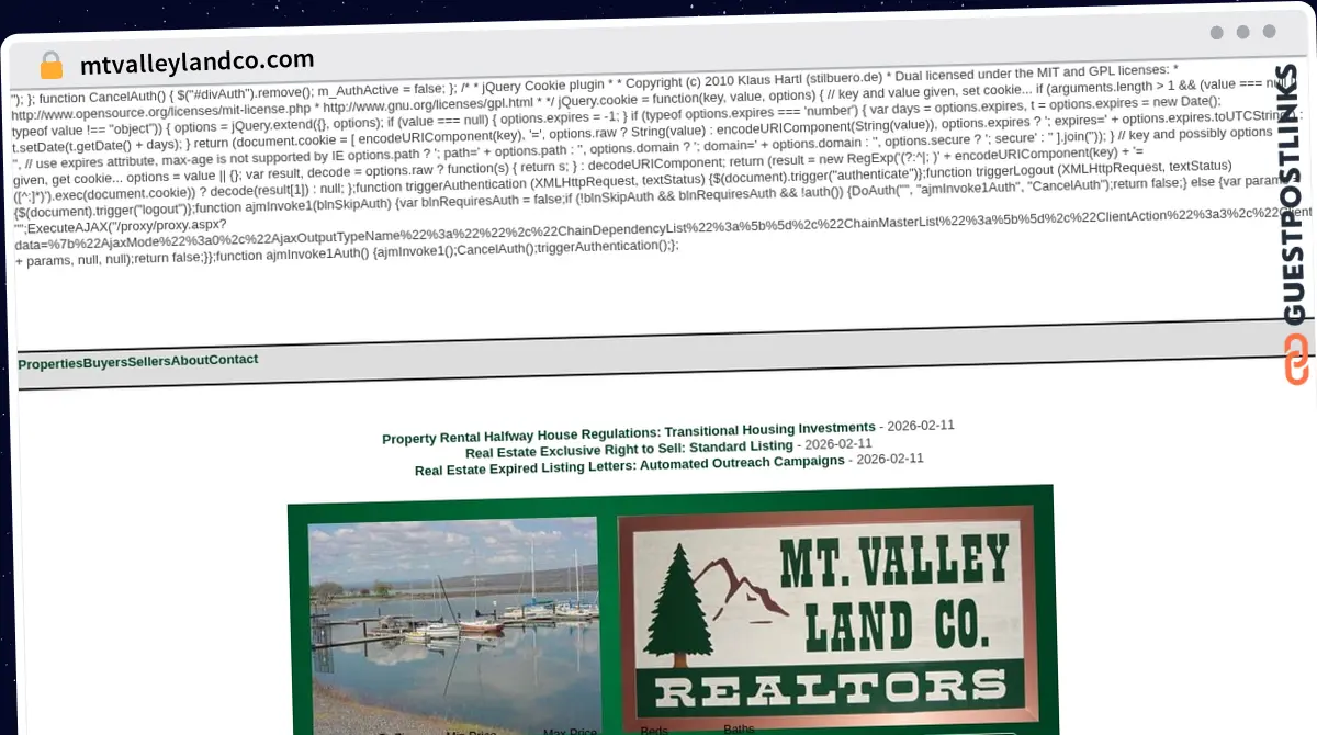 Publish Guest Post on mtvalleylandco.com