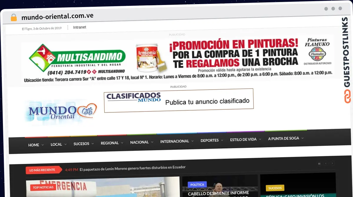 Publish Guest Post on mundo-oriental.com.ve