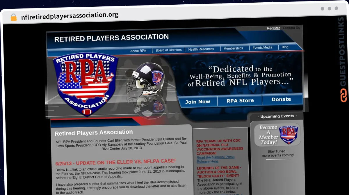 Publish Guest Post on nflretiredplayersassociation.org