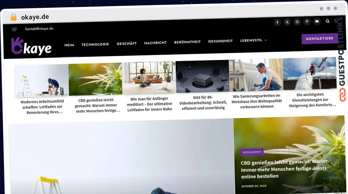 Publish Guest Post on okaye.de