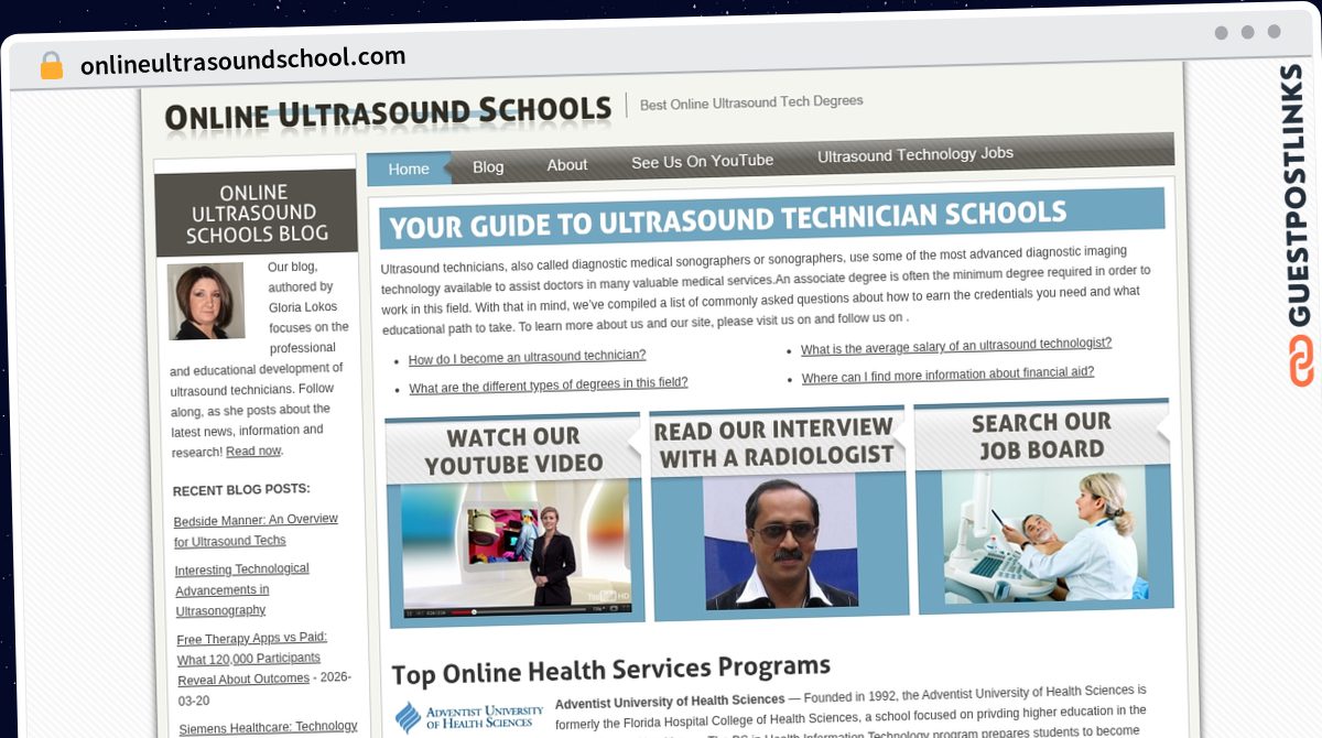 Publish Guest Post on onlineultrasoundschool.com