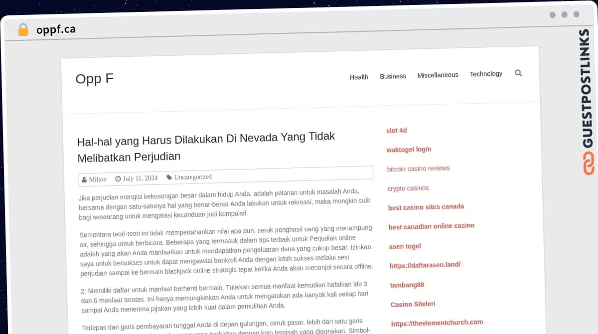 Publish Guest Post on oppf.ca