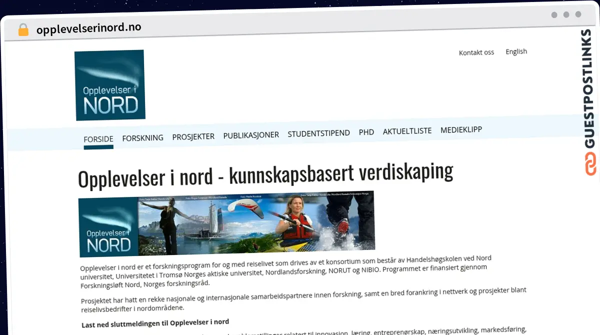 Publish Guest Post on opplevelserinord.no