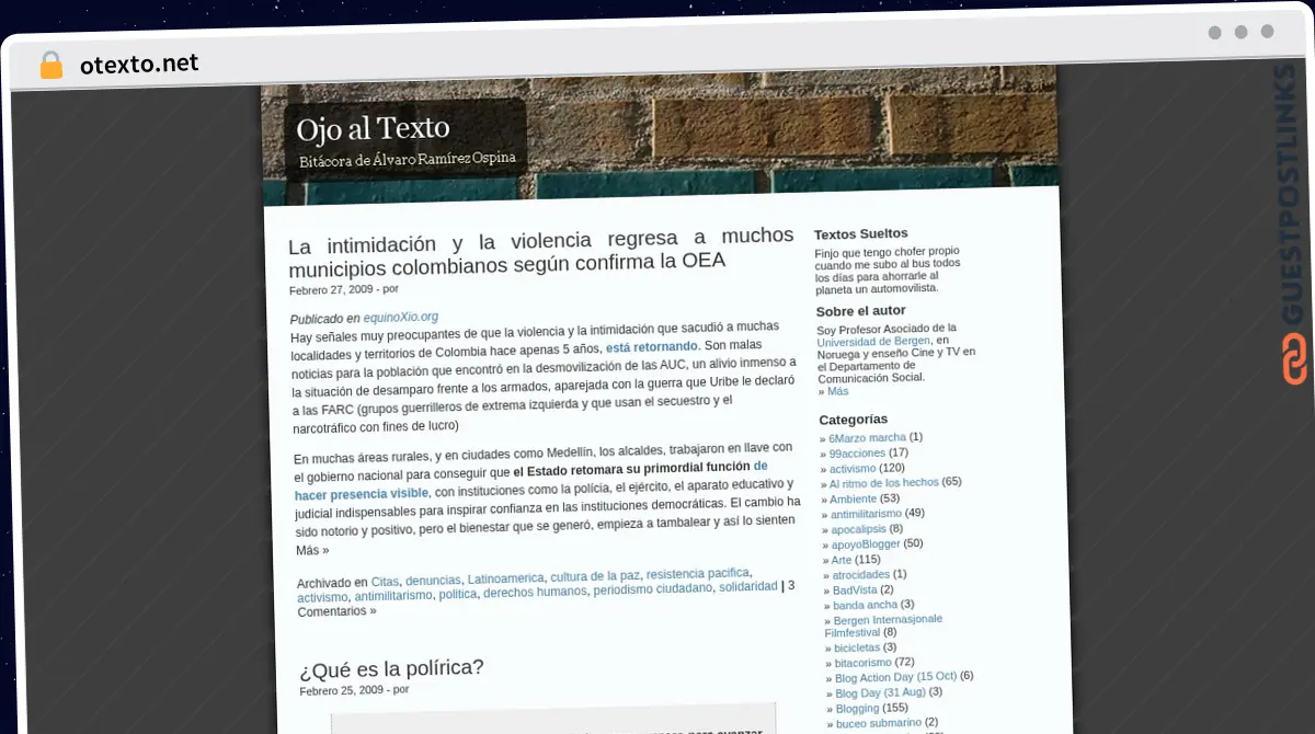 Publish Guest Post on otexto.net