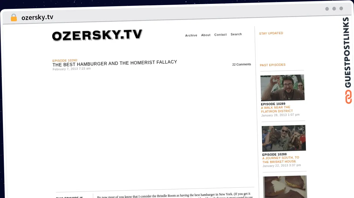 Publish Guest Post on ozersky.tv