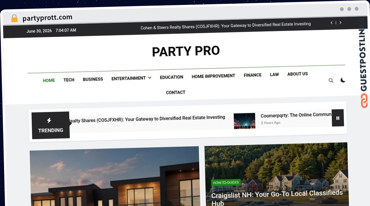 Publish Guest Post on partyprott.com