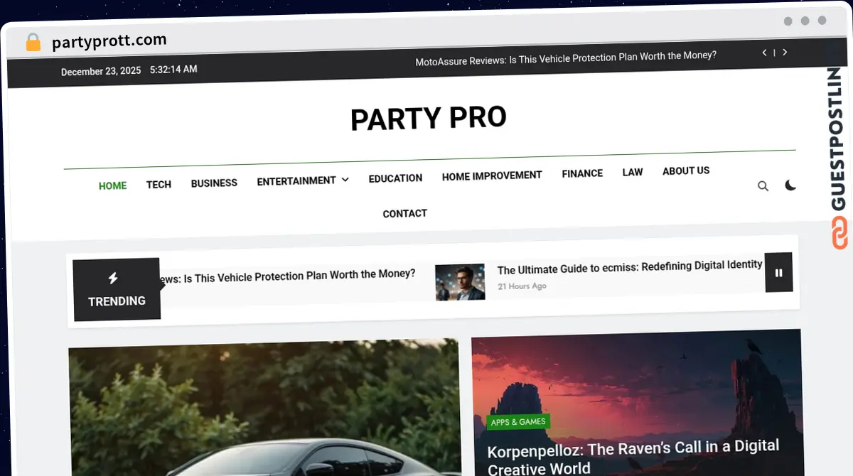 Publish Guest Post on partyprott.com