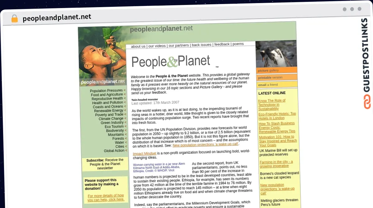 Publish Guest Post on peopleandplanet.net