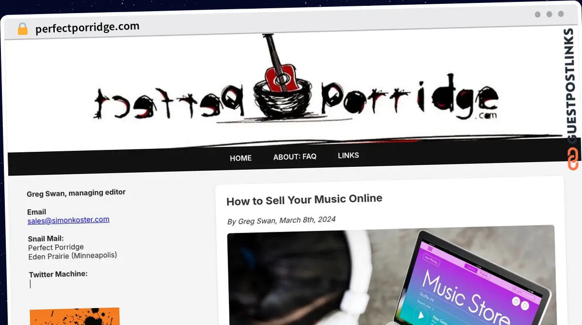 Publish Guest Post on perfectporridge.com