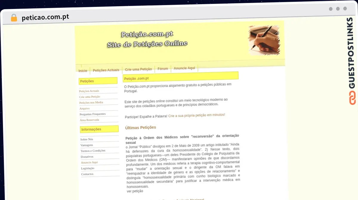Publish Guest Post on peticao.com.pt