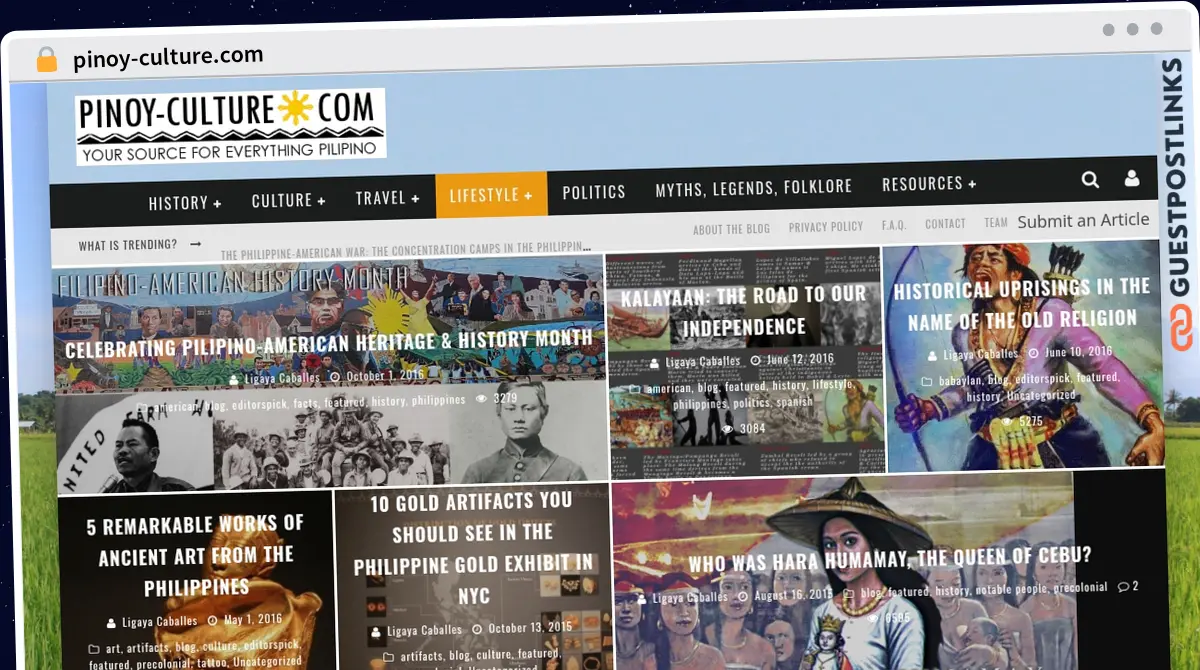 Publish Guest Post on pinoy-culture.com