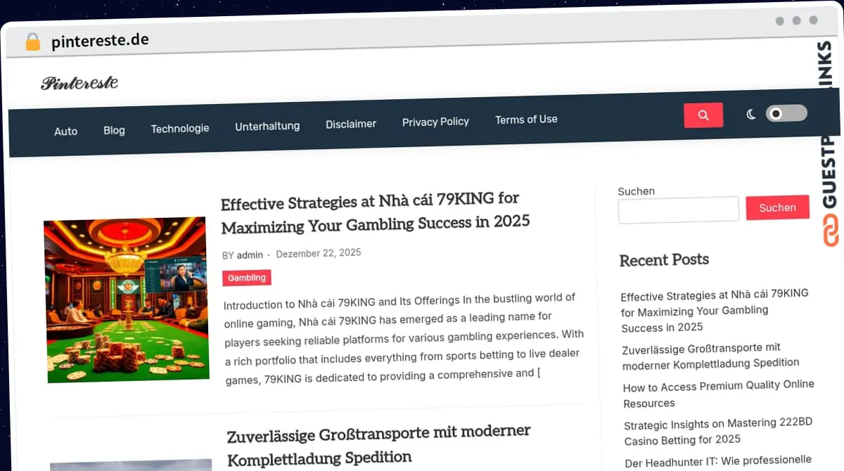 Publish Guest Post on pintereste.de