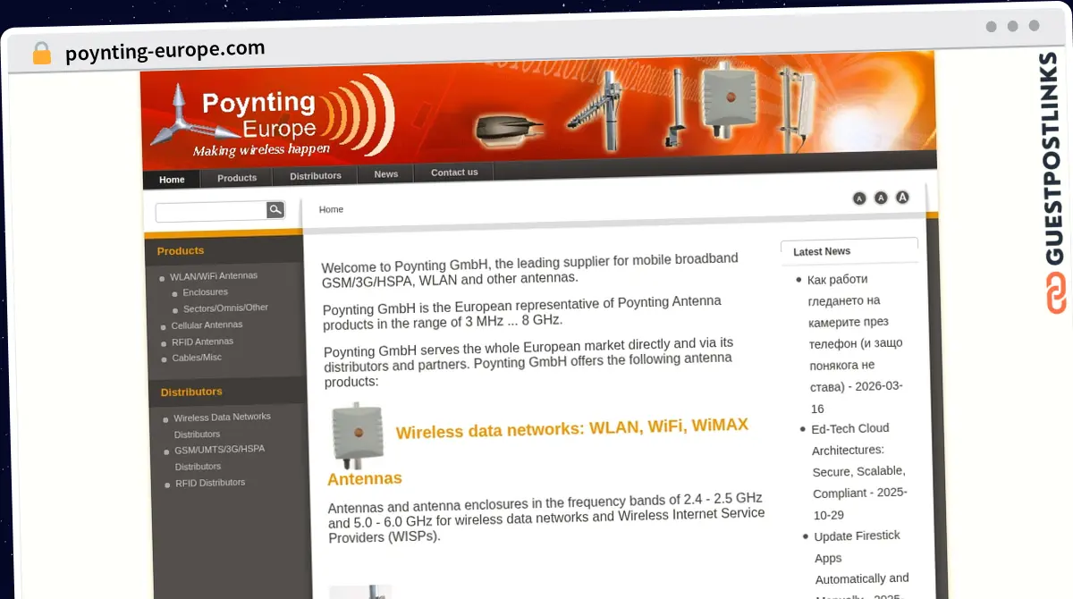 Publish Guest Post on poynting-europe.com