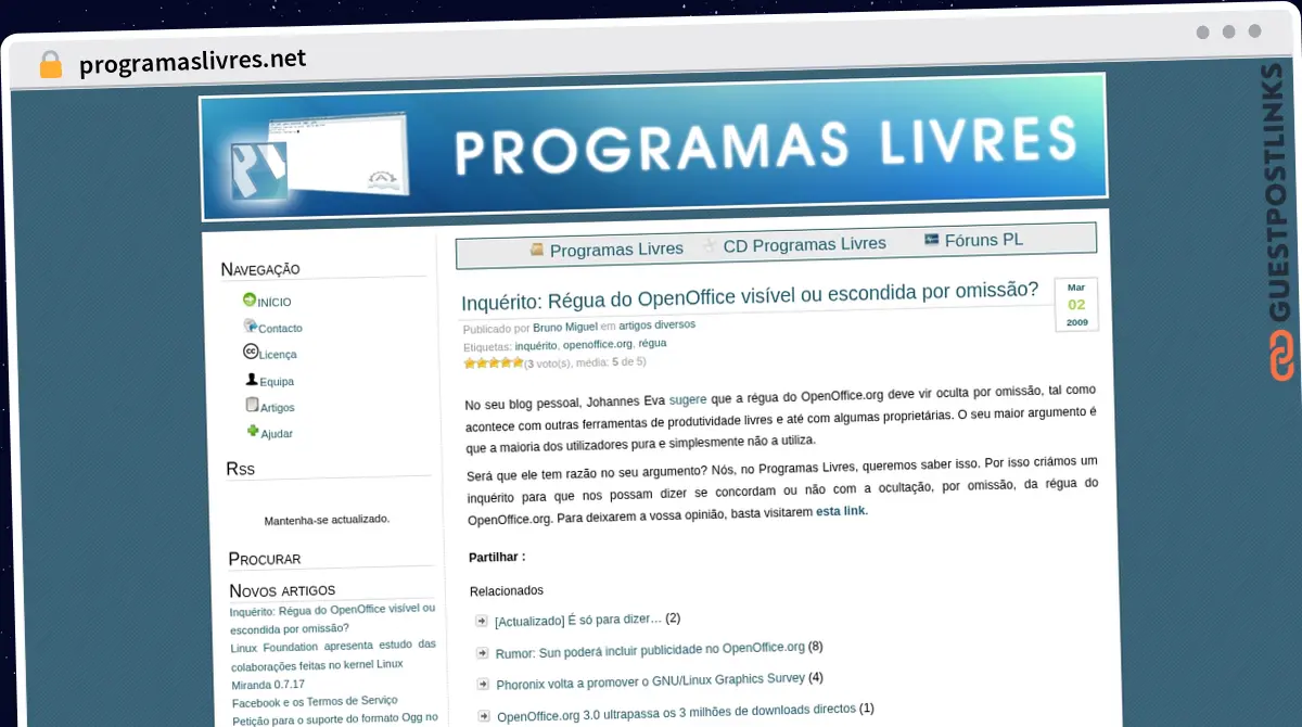 Publish Guest Post on programaslivres.net