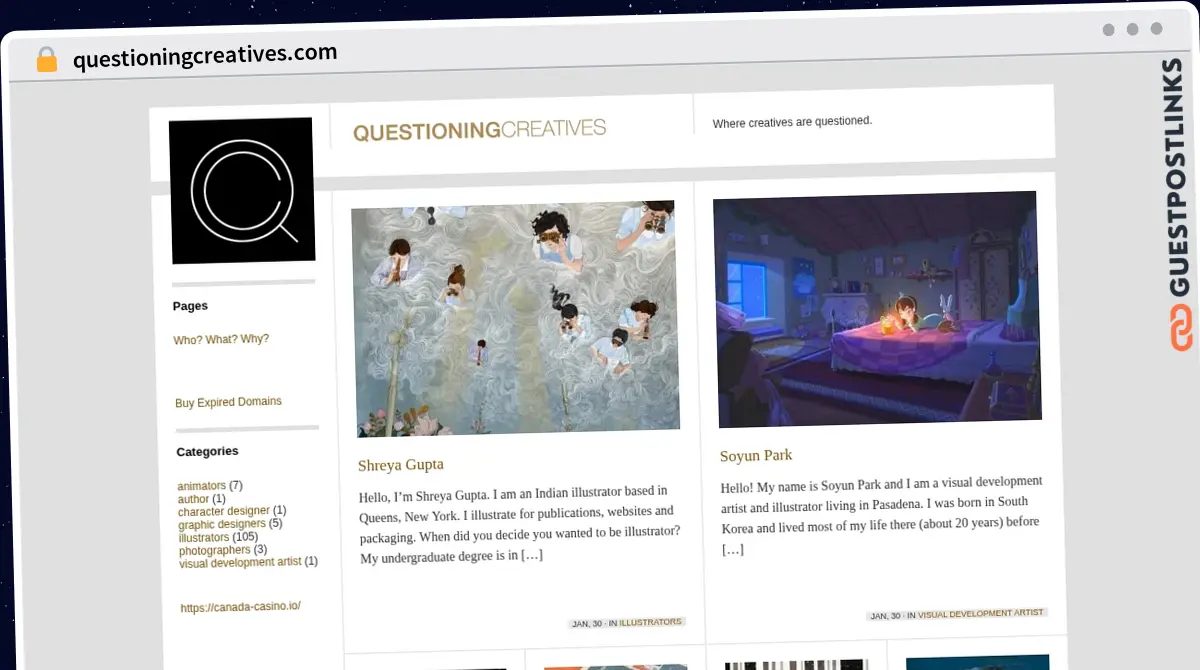 Publish Guest Post on questioningcreatives.com
