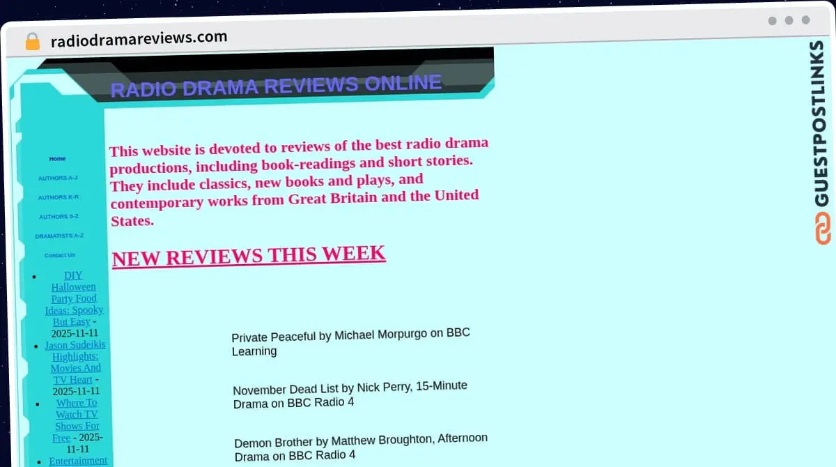 Publish Guest Post on radiodramareviews.com