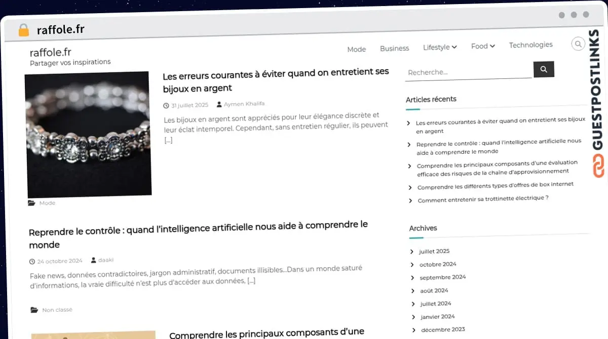 Publish Guest Post on raffole.fr