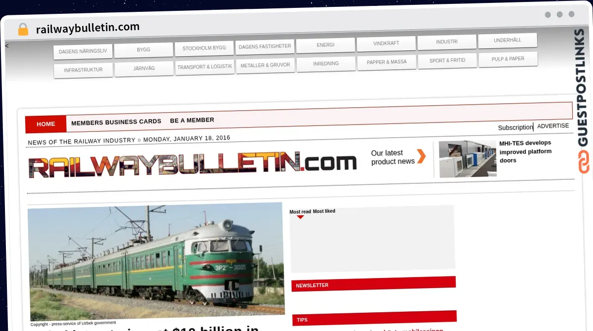 Publish Guest Post on railwaybulletin.com