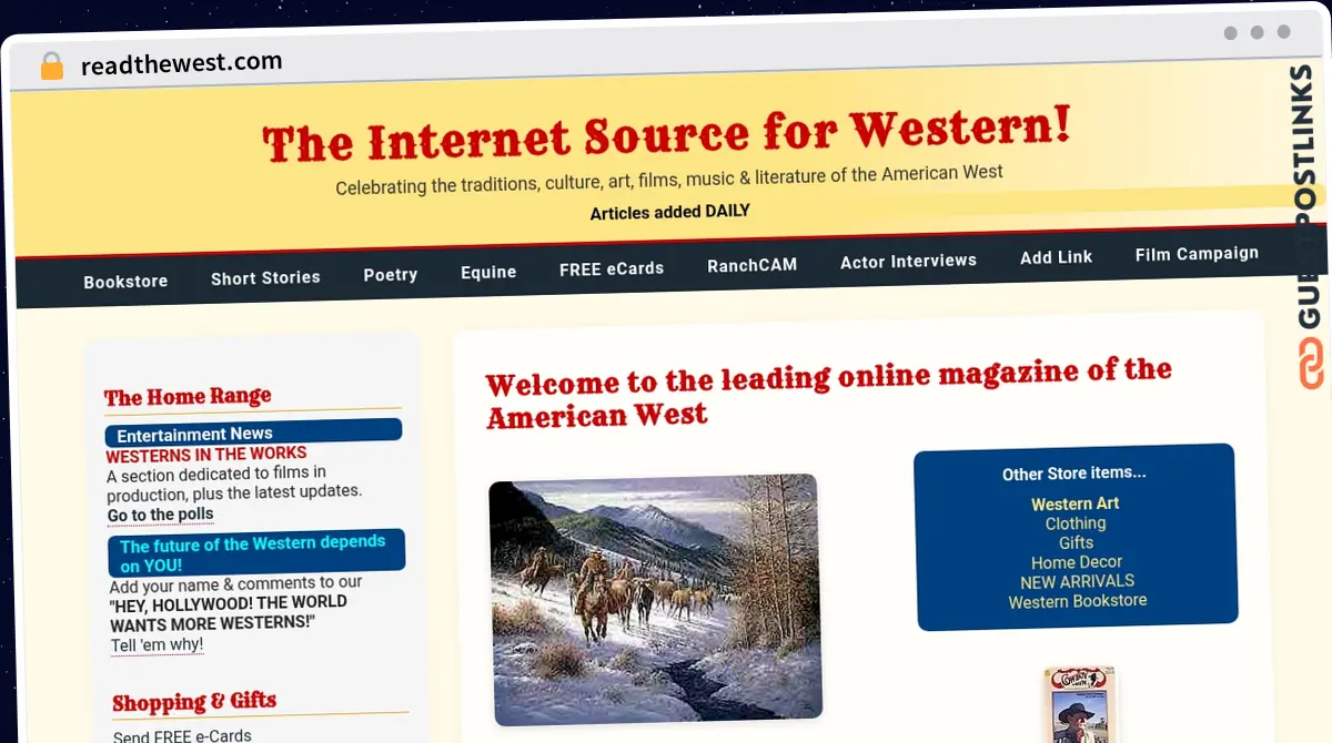 Publish Guest Post on readthewest.com